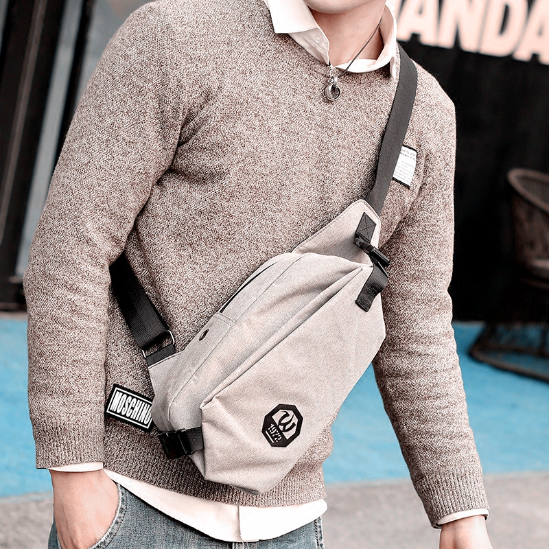 Chest Bag Men Skew Satchel Bag Men's Bag Single Shoulder Bag Casual Sports Small Scapegoat Korean Version Canvas Cross-Purse Riding Bag