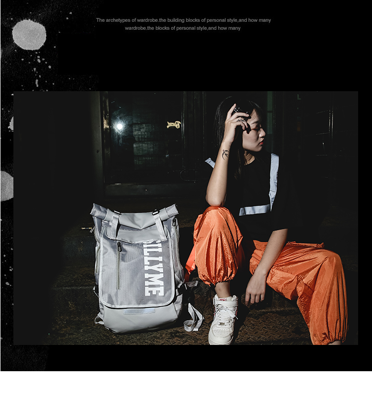 Tide thương hiệu túi sinh viên nam xu hướng cá tính ba lô hip hop công suất lớn vải ba lô chống nước túi du lịch balo em bé