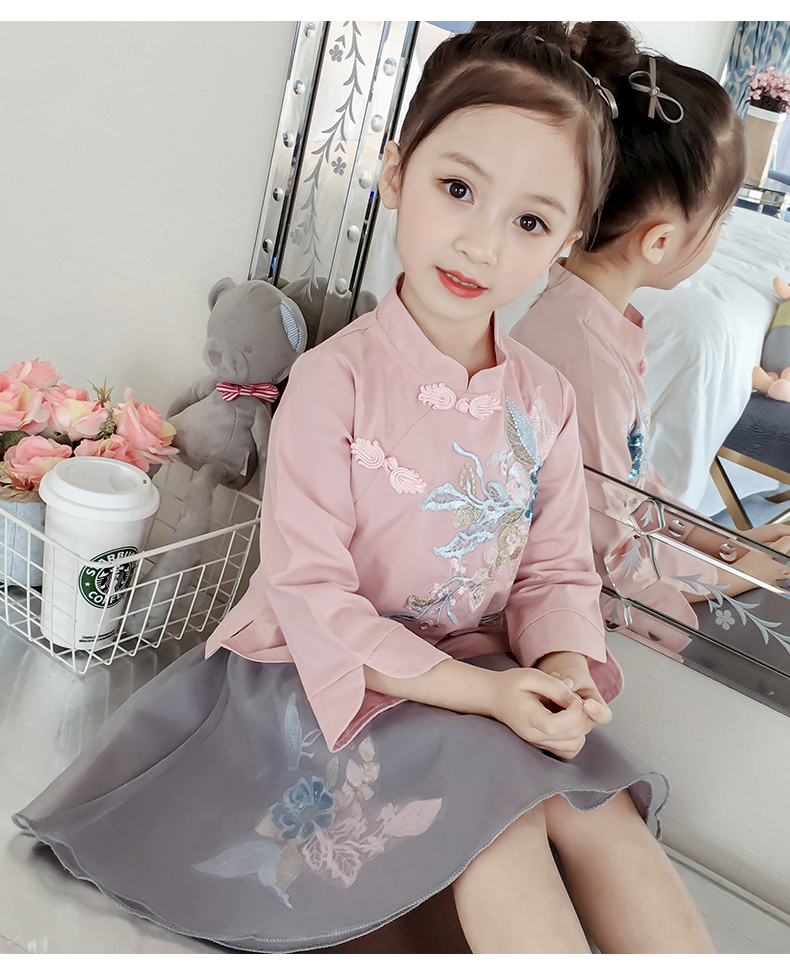 Ngôi sao nhí nữ lấp lánh váy trẻ em váy bé gái mùa đông 2018 mới cho bé bộ quần áo trẻ em cộng với nhung váy đầm trẻ em 13 tuổi