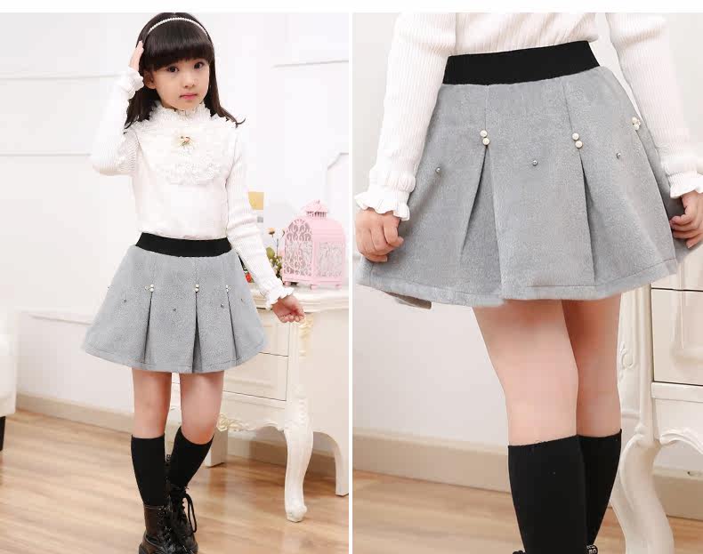 Jupe fillette MORSAISTAR en mélange - Ref 2048905 Image 29