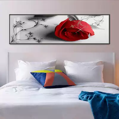 Warm romantic bedroom bedside decorative painting red rose wedding room master bedroom background wall mural Hotel hanging painting