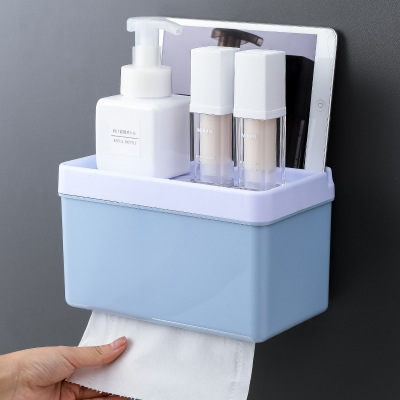 Powder room tissue box Toilet toilet paper shelf Toilet paper box Non-perforated waterproof roll toilet paper tube Creative toilet paper box