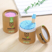 Disposable cotton swab double head wooden stick absorbent cotton double head makeup big cotton swab pointed wooden stick ear