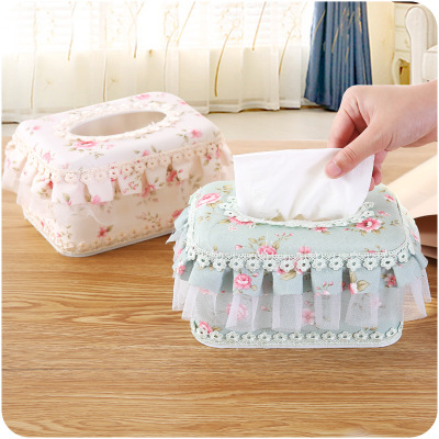 Eurostyle Fields Garden Lace Cloth Art Paper Towel Box Creative Home Car Multifunction Toilet Paper Box