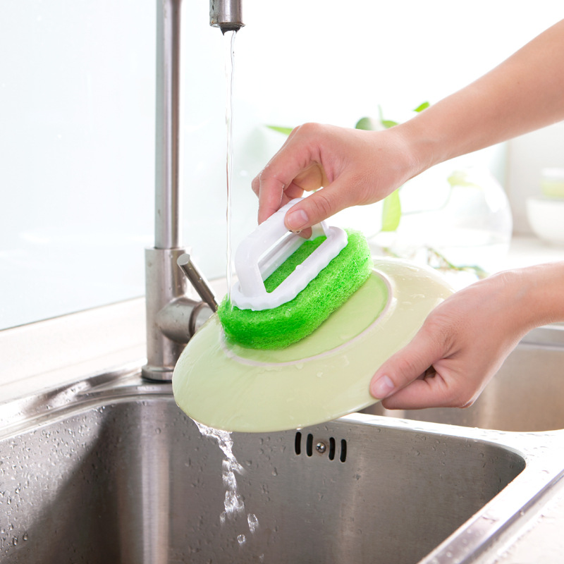 Powerful decontamination with handle sponge brush without injury the hand bathroom bathtub tile Tile Kitchen Multipurpose Brush