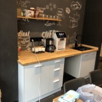 Beautiful home wooden kitchen Japanese style wooden cabinet countertop countertop Solid wood stove board