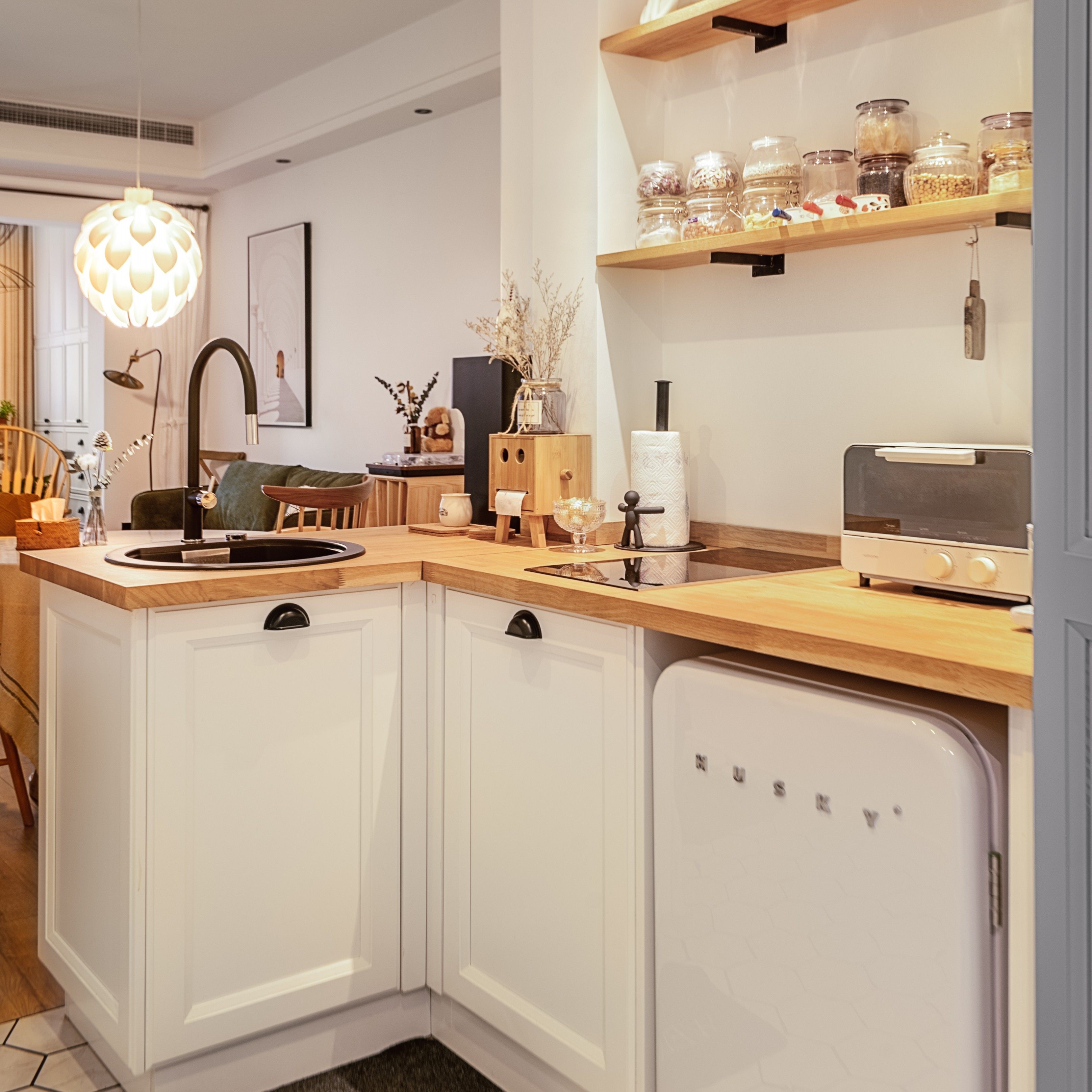 Beautiful home pure solid wood countertop Nordic simple kitchen cabinet oak countertop solid wood nakajima wooden countertop