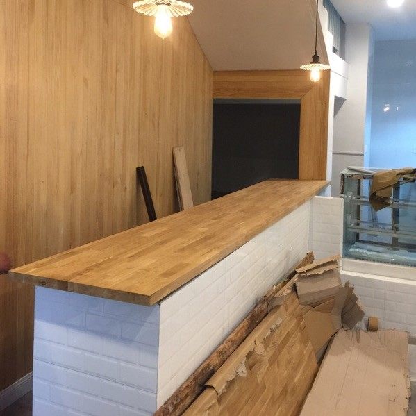 White Oak Wood Solid Wood Bar Bar Bar Bar Bar Bar Bar Bar Counter Silver Counter Solid Wood Tabletop Plate Milk Tea Table Face Floating Window Table Top