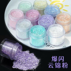 AB crystal glue flow hemp diamond pearlescent glitter powder cloud brocade powder mica explosion glitter sheet non-sinking diy material