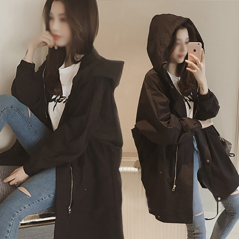 胖mm秋装加大码女装新款宽松休闲薄风衣外套女胖妹妹中长款上衣女