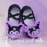[Цветы и кошки] танцевальная туфли танцевальная туфли с бабочкой.