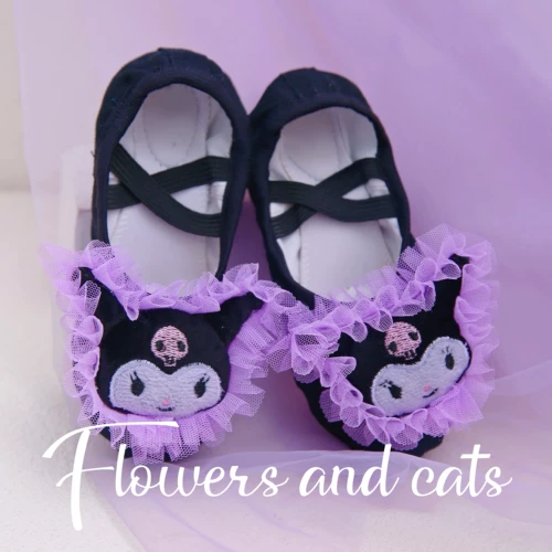 [Цветы и кошки] танцевальная туфли танцевальная туфли с бабочкой.