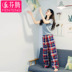 Quần Fenton Pajama Quần nữ Quần cotton Phần mỏng Băng thông Bông Thời trang Thủy triều Sinh viên Quần đơn Quần nhà quần ống suông nữ Quần tây