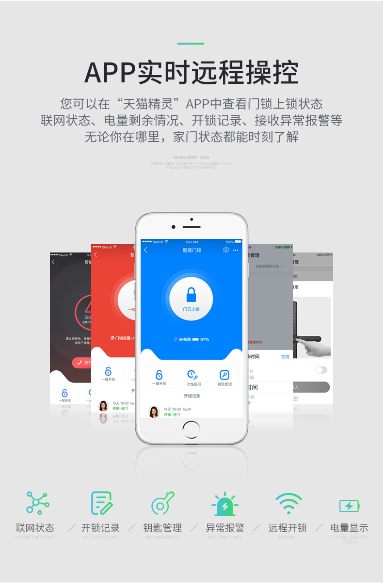 天猫联合定制  凯迪仕 TK2 家用智能指纹锁 内置门铃 图13