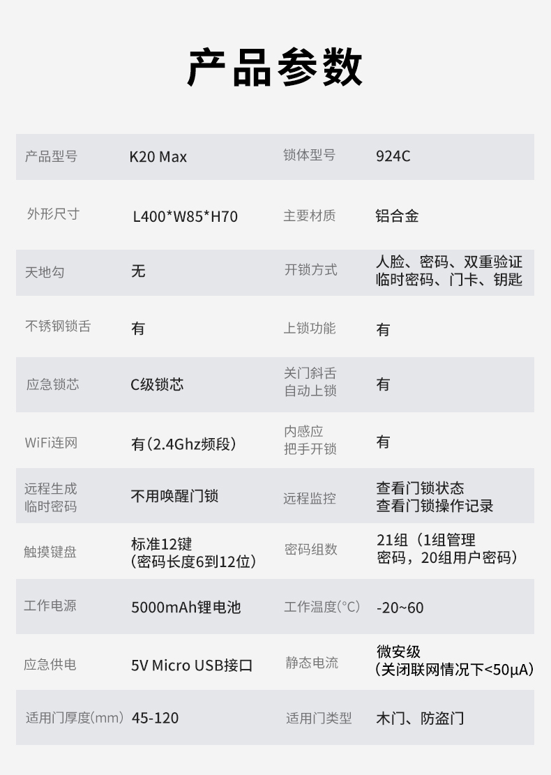 神价 凯迪仕 K20-Max 3D人脸可视猫眼智能锁 图29