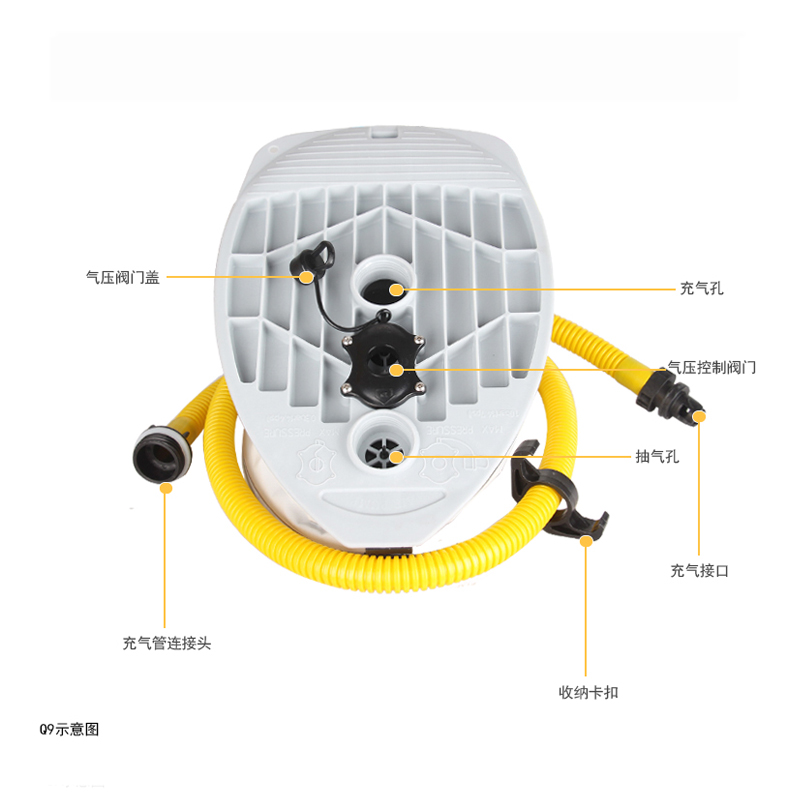 Foot pedal inflatable pump high pressure professional surfboard rubber boat inflatable boat pedal type high pressure inflatable suction pump foot pedal