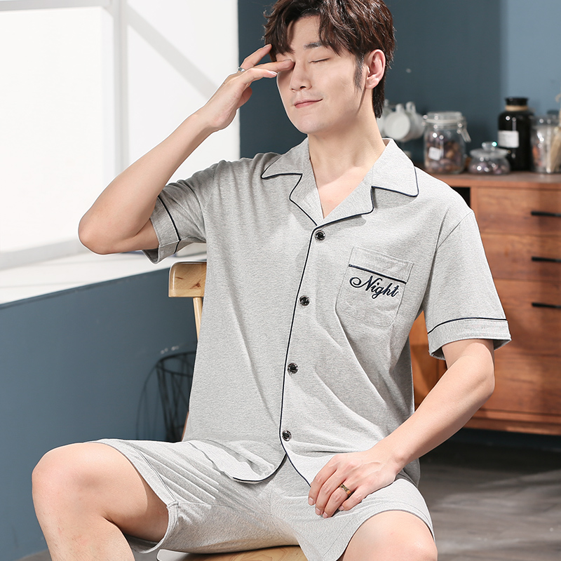 Nam Cực mens đồ ngủ mens mùa hè quần short cotton mỏng thiết thiếu niên mùa hè đồ ngủ mặc nhà.