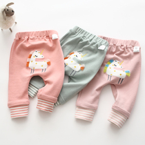Spring and Autumn Pants Boys wear casual pants female babies foreign-quality cotton big butts infants pp pants 0-3 years old 2