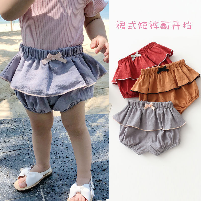 In summer, girls wear skirt pants, infants and toddlers, open-file shorts, baby thin section, Western style, 1-3 years old, 2 bloomers tide