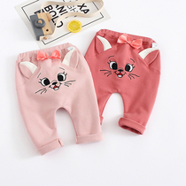 Baby girl cute cartoon big pp pants baby wearing Haren pants baby butts cotton 0-3 years old 2 Foreign