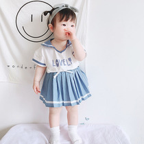Little girls summer cotton dress baby wearing foreign thin short sleeve shirt baby Princess Dress 1-3 years old 2