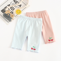 Baby summer thin shorts baby wear cotton big pp pants girls foreign atmosphere 7 points leggings open file thin