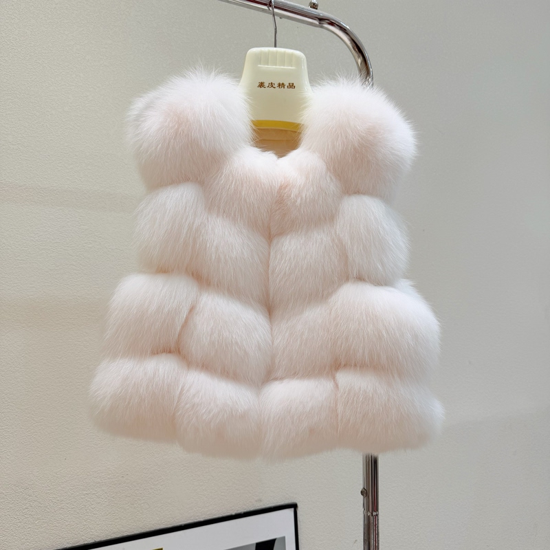 2026 Autumn/Winter New Style 100% Fox Fur Spliced Sheepskin Vest Short Korean Version Internet Celebrity Hot-Selling Fur Clothing