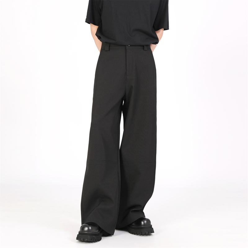 Bob Black-On-Black Design Cleanfit Straight-Leg Casual Wide-Leg Suit Pants Long Pants Pear-Shaped Slimming Casual Pants