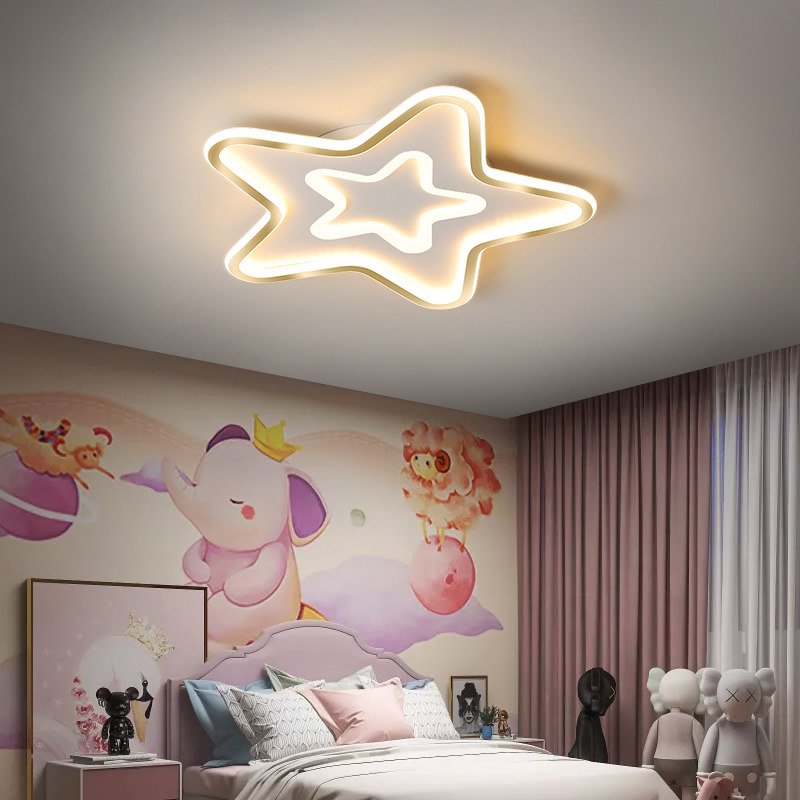 Nordic Ceiling Light Bedroom Lamp Pentagram Cozy Romantic Children Room Light Brief Modern Creative Personality Luminaire