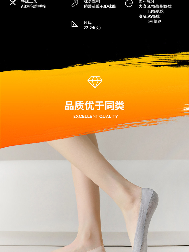优臣品 冰丝短袜套女式夏季薄款隐形袜 4双 19.8元包邮，赠无纺布袋 值值值-买手聚集的地方