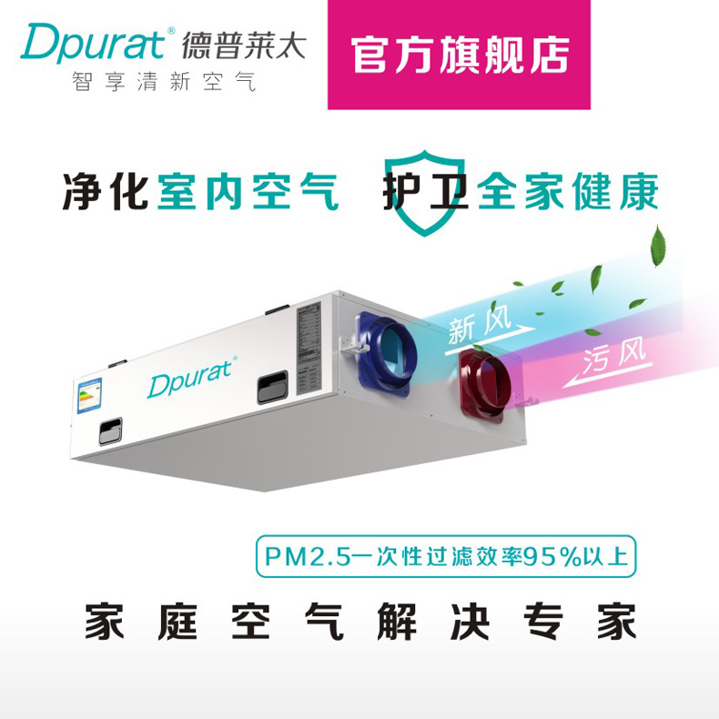 Depulai TOO HOME SUSPENSION Suspended Ceiling Decontamination Full Heat Exchanger Modular New Wind System Prithai ERV250DP1W