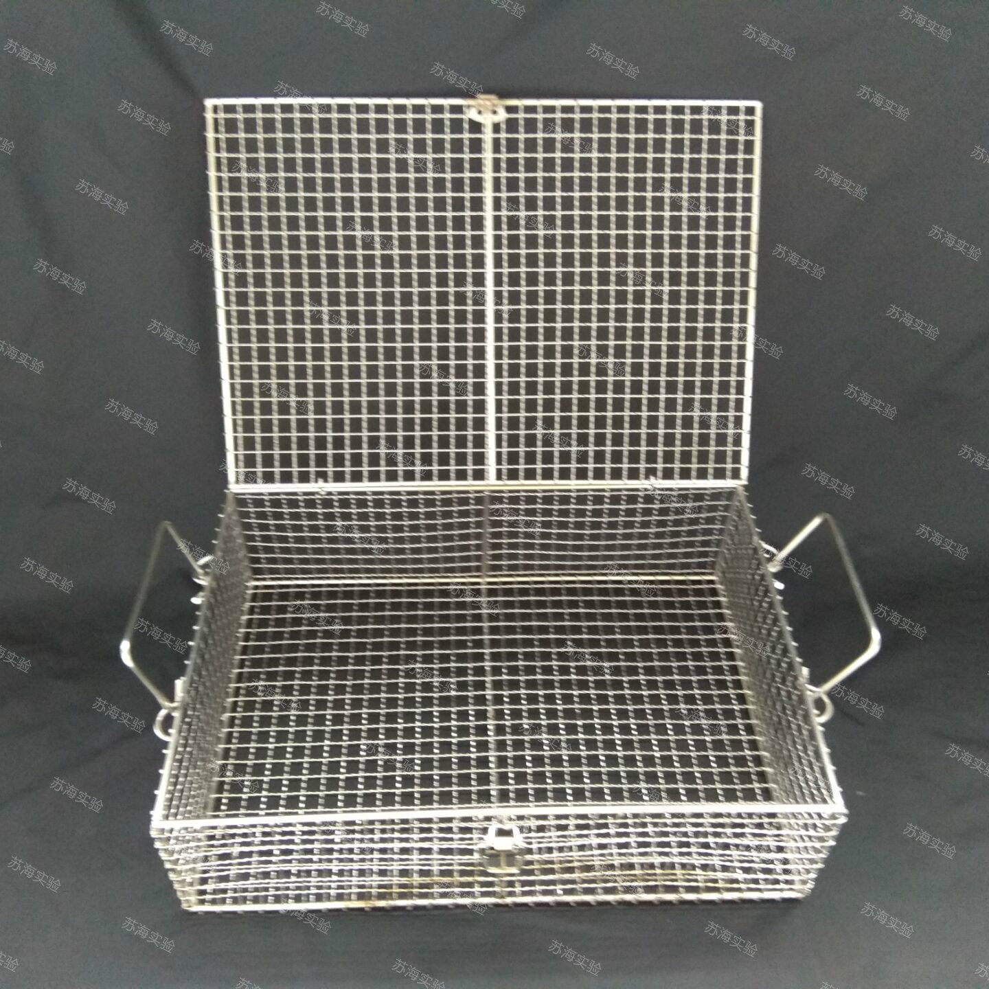 304 stainless steel mesh basket mesh basket with lid laboratory cleaning box lock frame basket bucket test tube sterilization basket