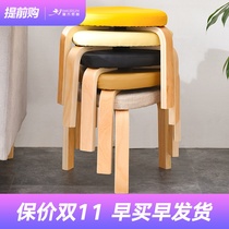 Solid wood stools can be stacked low stools living room childrens stools home creative shoe stool coffee table small bench bench triangle stool