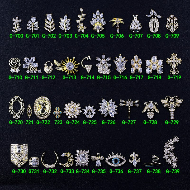 Zircon Nail Art Decorations Large Diamond Magic Mirror Frame Vase Flower Dragonfly Shield Eye Arrow Beauty Head Horse Eye