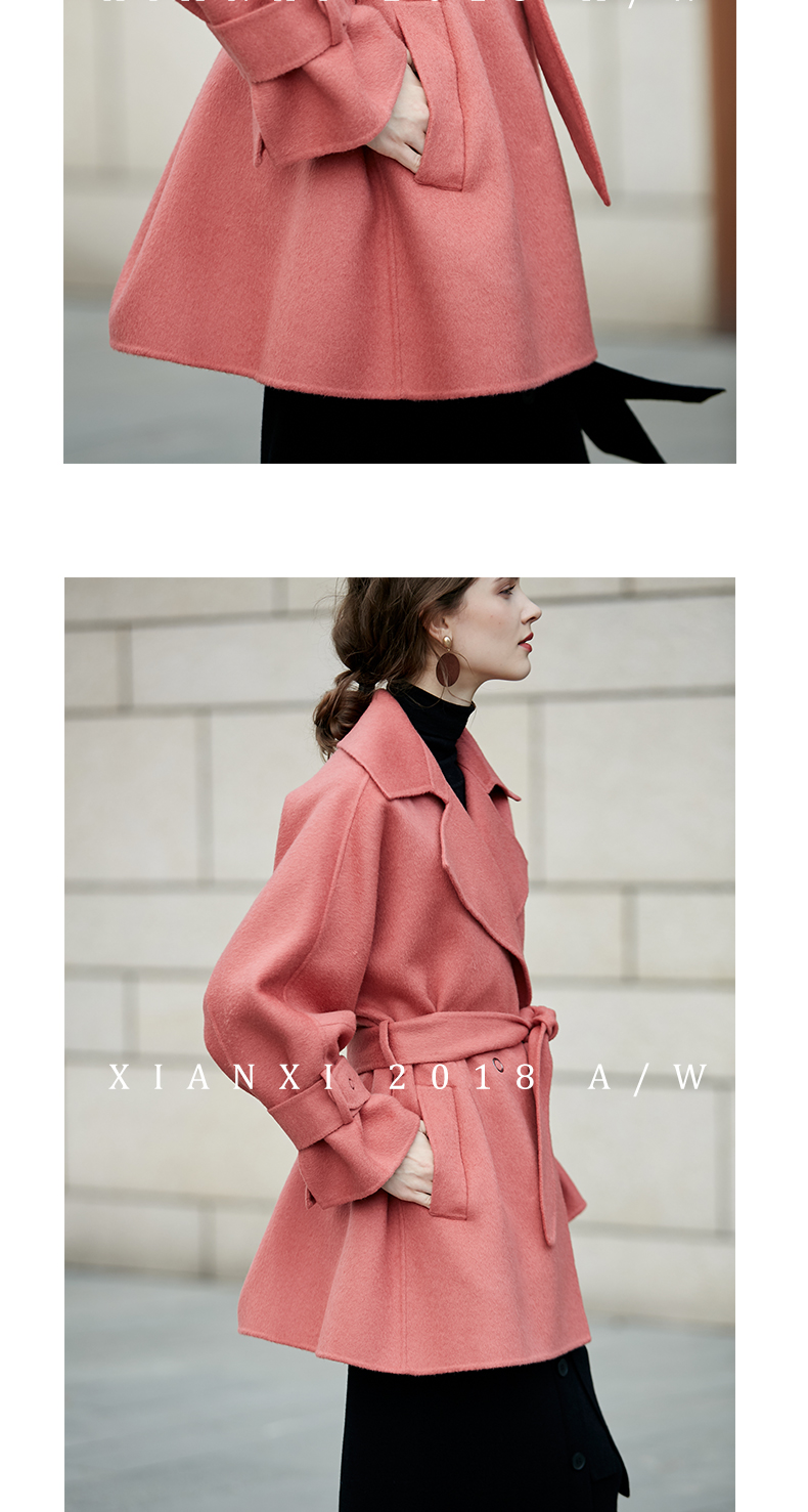 Áo khoác ngắn hai mặt nữ 2018 áo khoác cashmere mới hai mặt nhung nhỏ áo khoác len ngắn mẫu áo khoác nữ đẹp