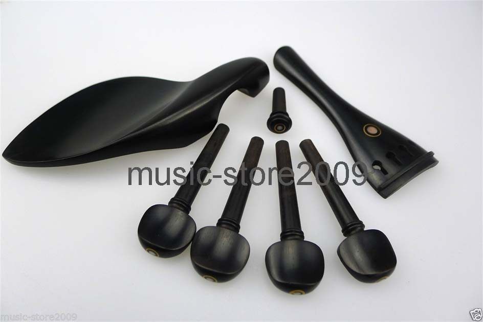 Ebony violin accessories 4 4 complete set of shaft strings button shaft sub-tail column Tail nails cheek tora string plate tie string board