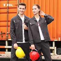 Quần yếm Topjikai phù hợp với nam xưởng mùa hè Quần yếm nữ bảo hiểm lao động bộ quần áo hàn làm việc sơ mi trắng nam