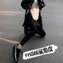 Shark skin leggings Womens Spring and Autumn wear thin liquid tight black Barbie pressure skinny leg yoga elastic pants