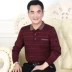 Bố tải áo thun nam dài tay áo len trung niên nam trung niên nam áo len dài tay phần mỏng quần áo của cha - Hàng dệt kim