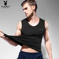 Playboy Men Vest Cotton Vai rộng V-cổ Thanh niên Thể thao Mùa hè Kéo dài Đuôi nam Vest áo 3 lỗ nam
