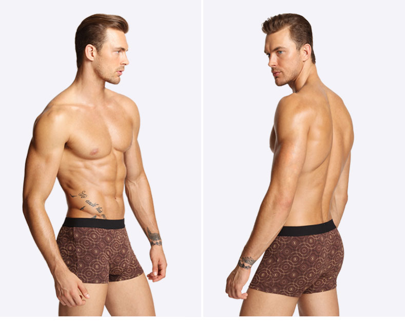 Quần lót Playboy Quần đùi nam Boxer Stretch Cotton Boxer Thanh niên Mid Mid Quần short quần lót đùi nam