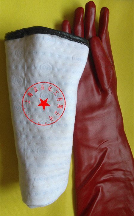 Anti-acid-base anti-burn solvent lengthened thickened green butadium resistant to 200-degree high temperature waterproof and high temperature resistant gloves