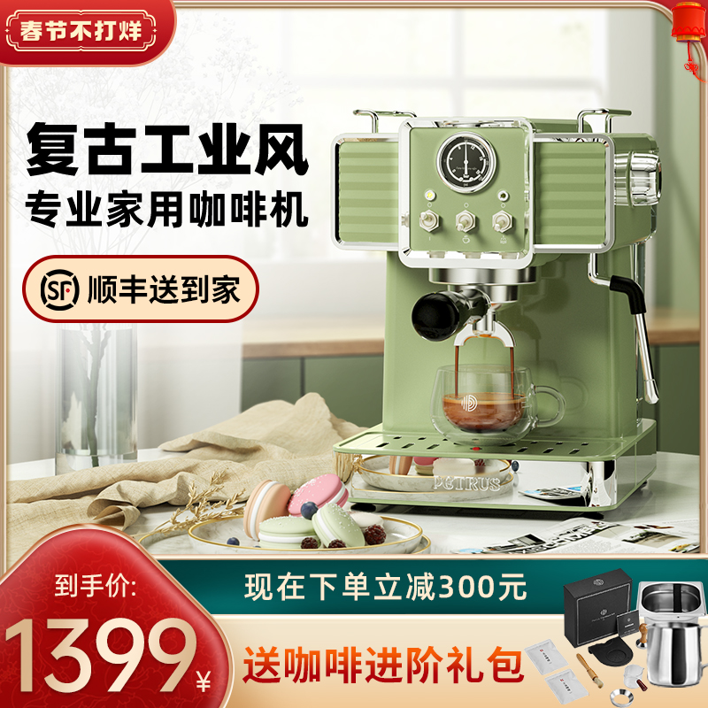 Patrice PE3690 Retro Espresso Machine Home Small Semi-Automatic Professional Steam Milk Foam
