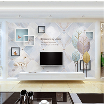 TV background wall paper Nordic style living room mural 3D three-dimensional wall cloth bedroom modern simple seamless wallpaper