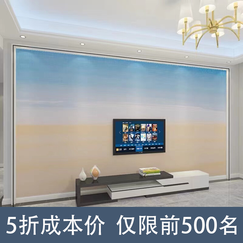 Living room atmosphere modern minimalist TV background wall wall cloth hand-painted light luxury mural 3d three-dimensional wallpaper new wall cloth
