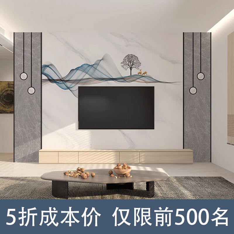 TV background wallpaper decorates living room light luxury modern 3D film and television wallpaper cloth home with 8D fresco atmosphere