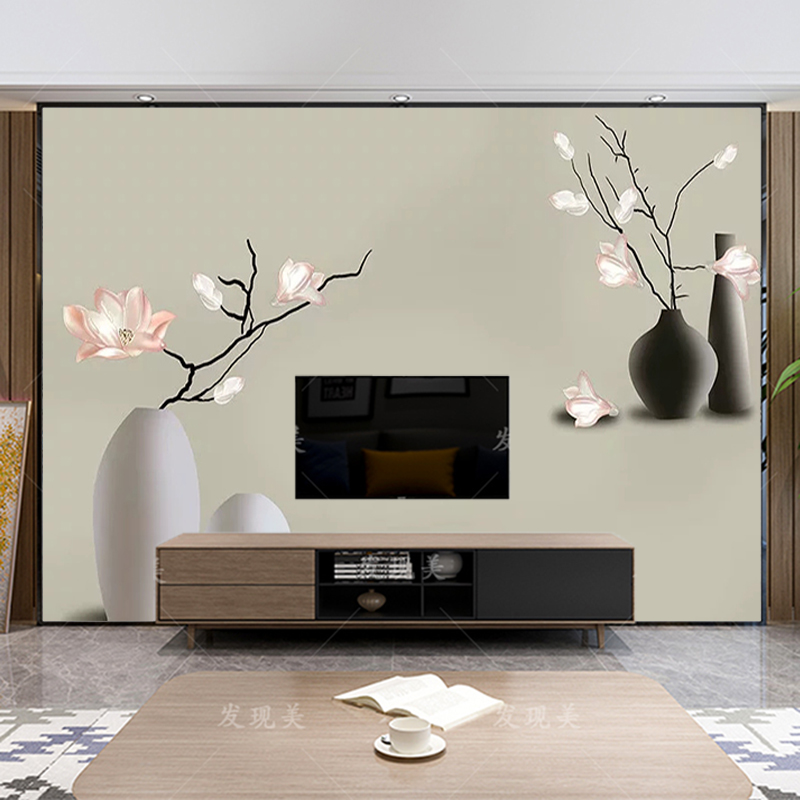 Nordic TV background wallpaper 3D stereo modern living room film and television wall decoration wall 8 D wallpaper