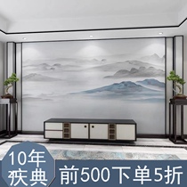 3d Ink artistic conception landscape painting 8d sofa TV background Wall new Chinese wallpaper painting wallpaper living room atmospheric wall cloth