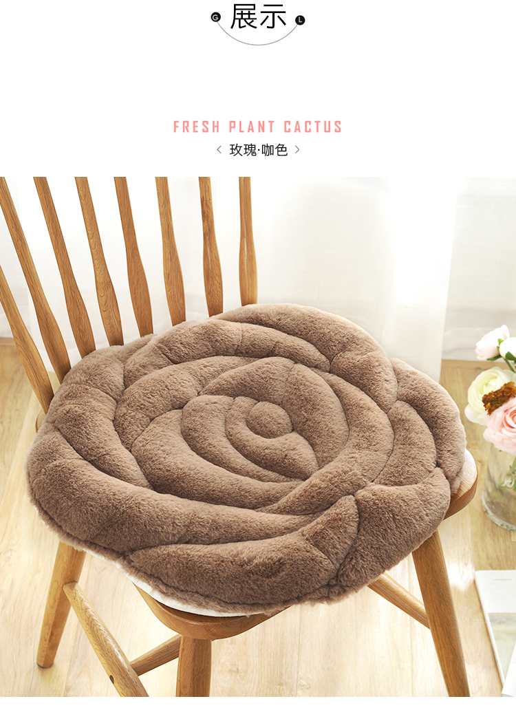 Mùa đông xe sang trọng với hoa hồng dày ghế văn phòng Bay cửa sổ đệm sofa gối dày nệm để ghế gỗ