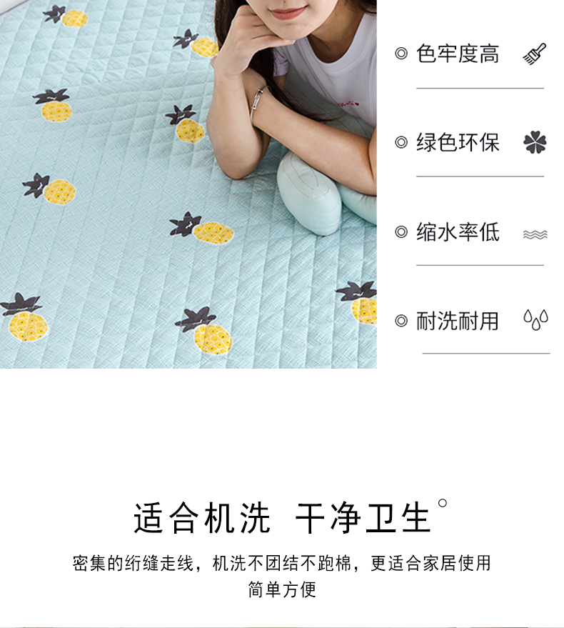 đơn giản thảm vải thảm tươi nhỏ rửa sạch sợi giường bé mat con leo mat phòng khách rửa - Thảm sàn thảm xốp vân gỗ